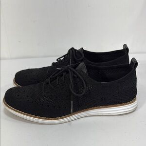 ☘️Cole Haan original grand Black and White Knit Sneakers wingtip, Oxford styling